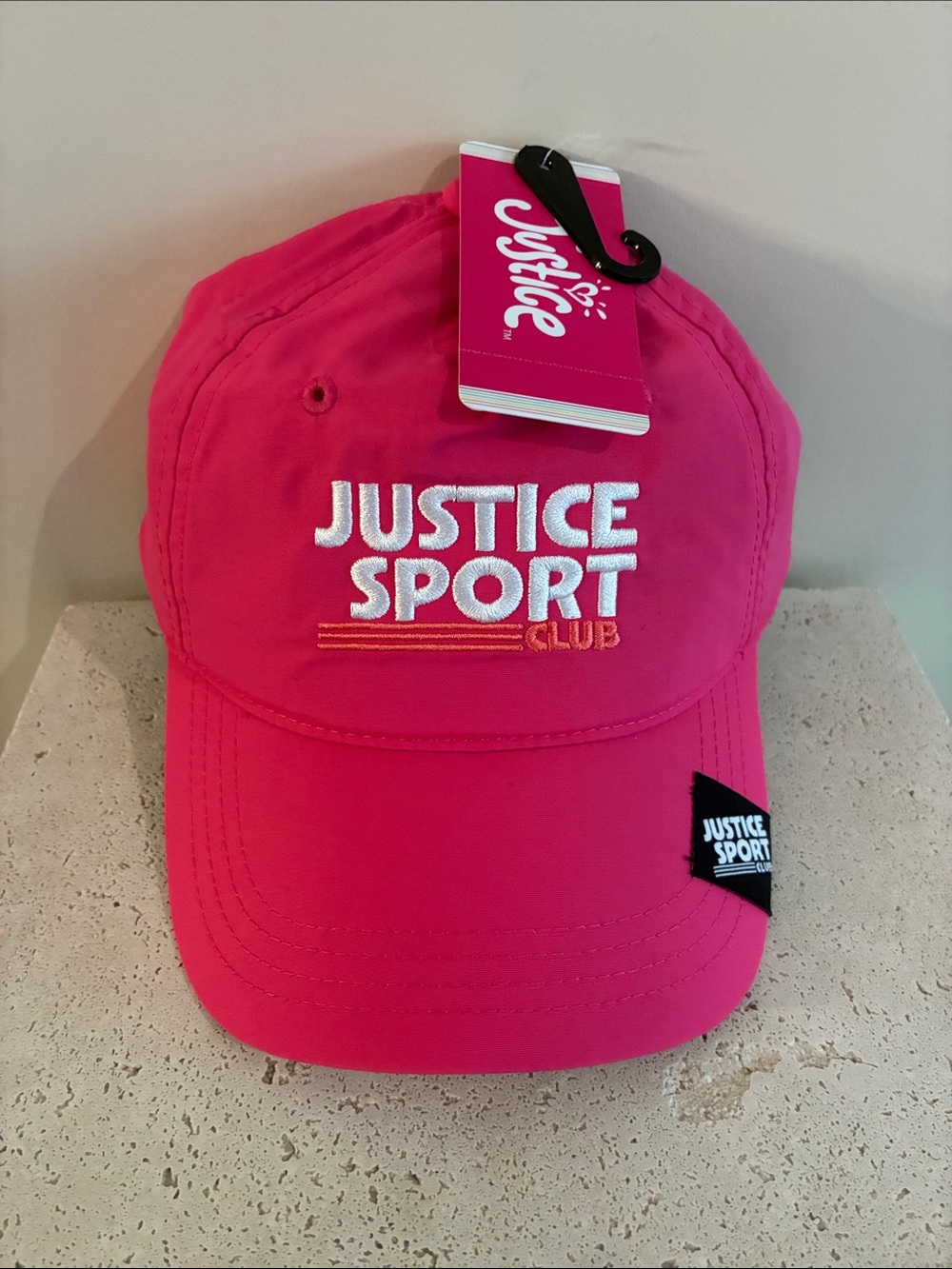 Justice Pink Girls' Sport Baseball Cap hat NWT pink fuchsia white